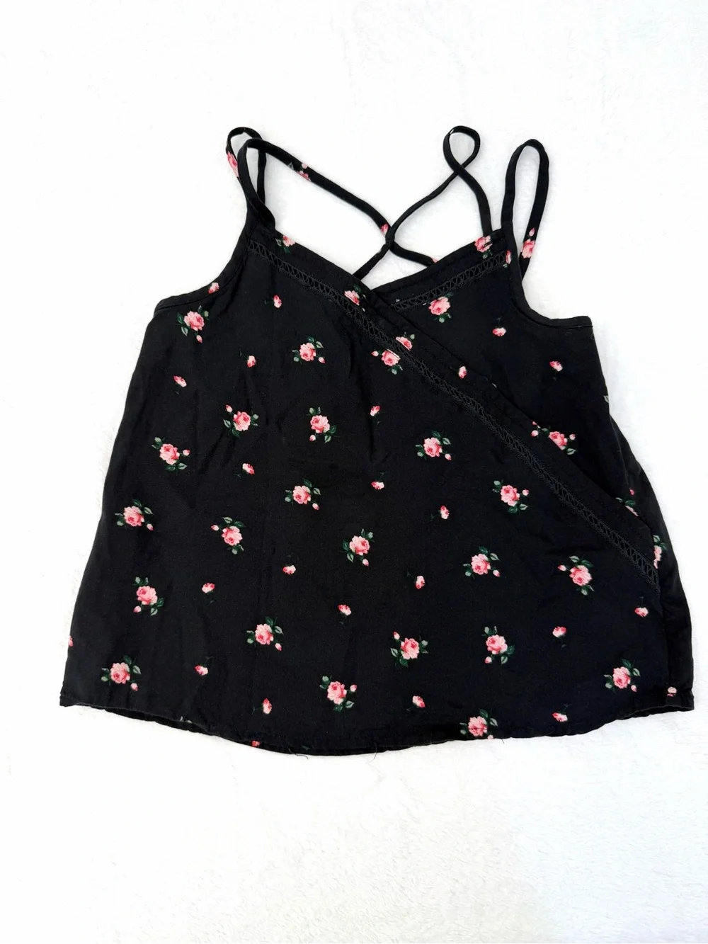 Abercrombie Kids Girls Top Lot Size 9/10 Floral Striped Summer Shirts Cami 3pc